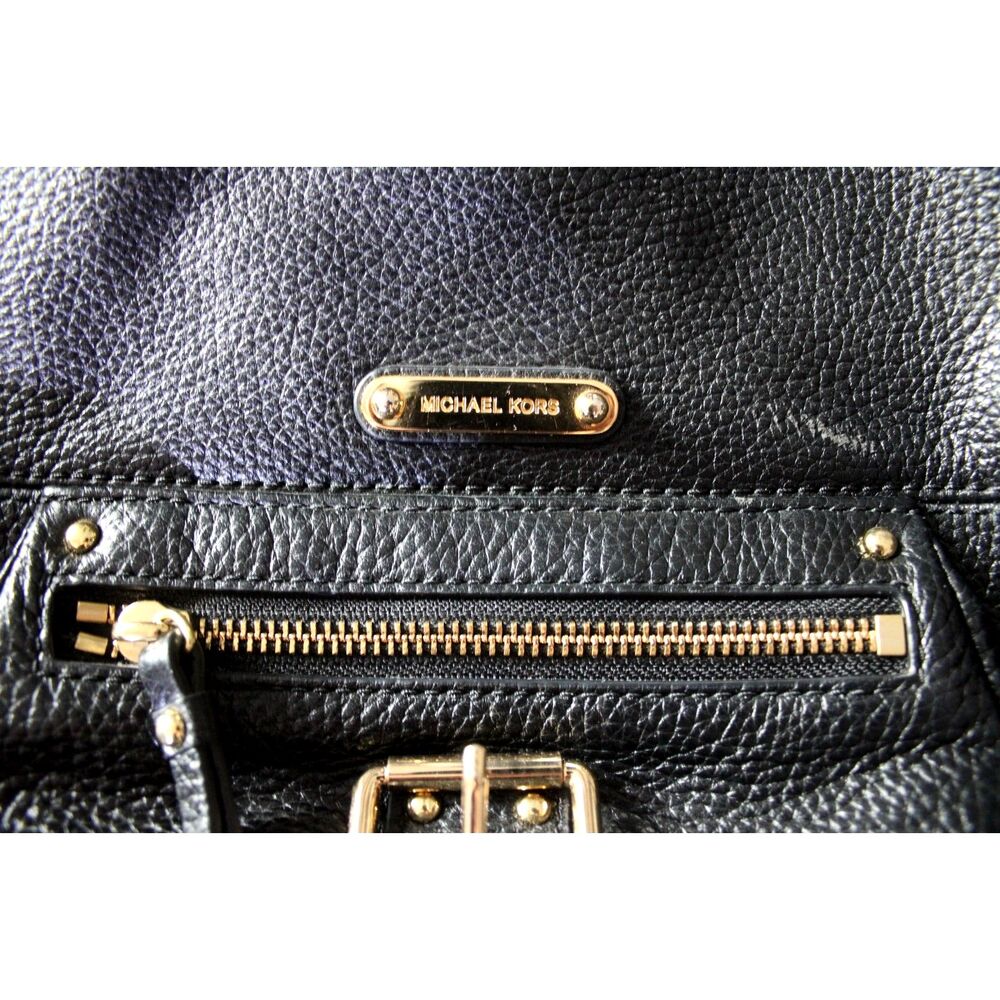 Michael Kors Black Pebbled Leather Hobo Shoulder Bag Purse